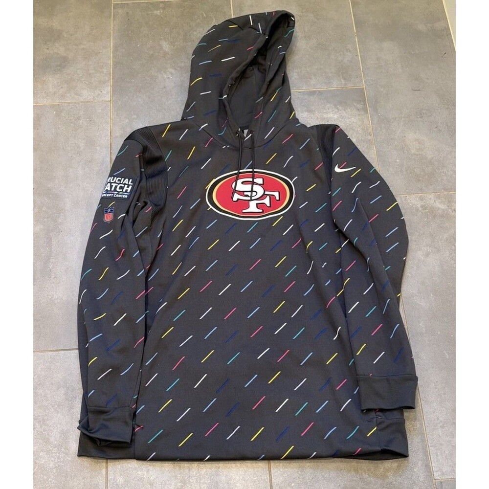 San Francisco 49ers Hoodie Mens XL Gray NFL Football Crucial Catch Dri Fit Nike